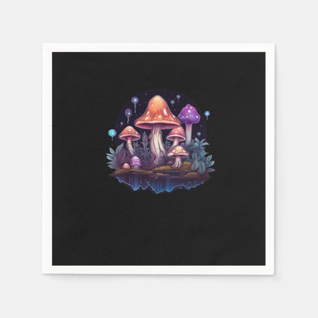 Whimsigoth Mushrooms And Crystals Napkin (Front)