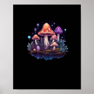 Whimsigoth Mushrooms And Crystals Poster