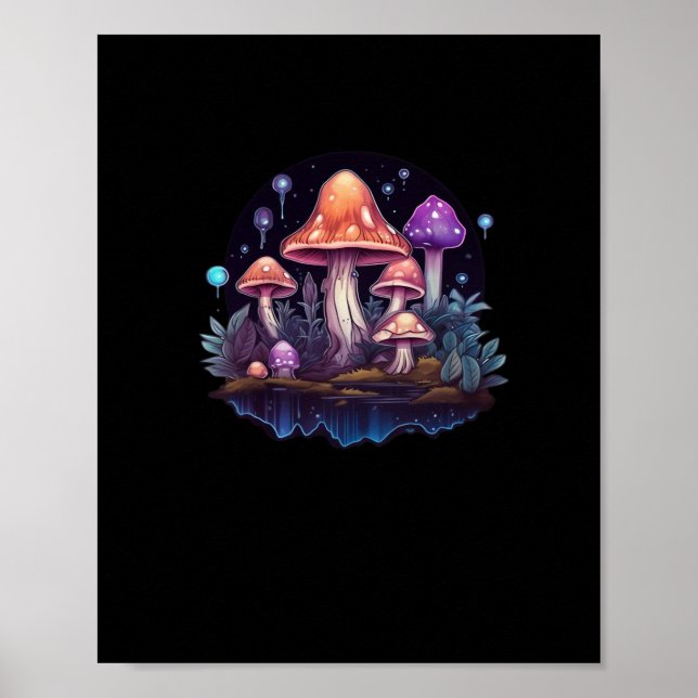Whimsigoth Mushrooms And Crystals Poster (Front)