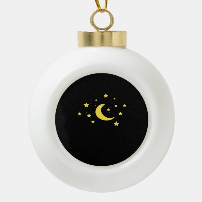 Whimsigoth Night Sky Sun Moon Witchy Ceramic Ball Christmas Ornament (Front)