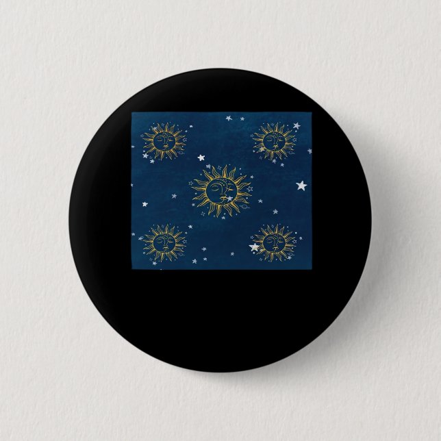 Whimsigoth Night Sky Sun Moon Witchy Classic Desig 6 Cm Round Badge (Front)