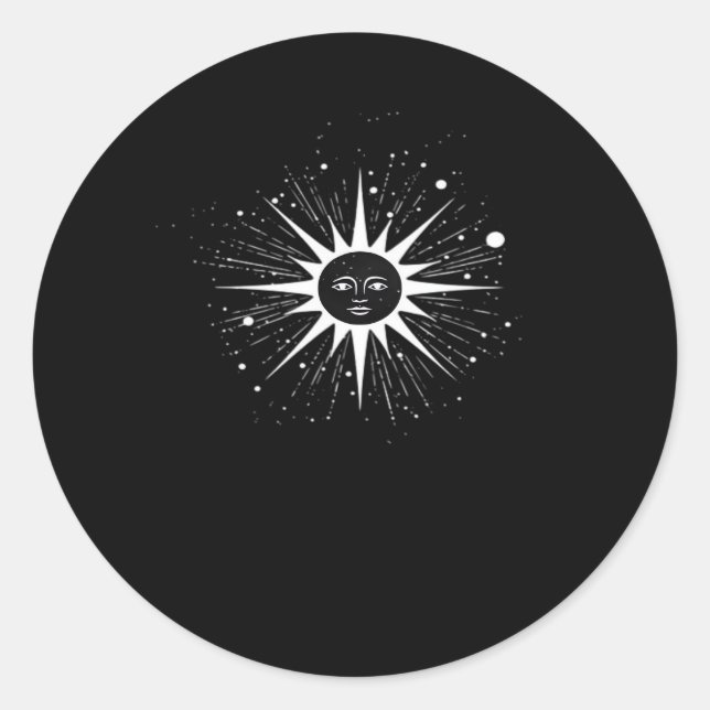 Whimsigoth Night Sky Sun Moon Witchy Classic Hallo Classic Round Sticker (Front)