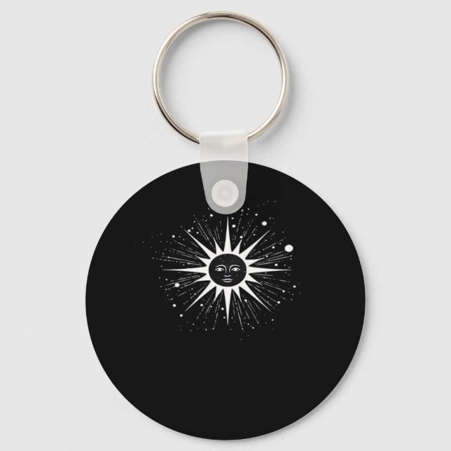 Whimsigoth Night Sky Sun Moon Witchy Classic Hallo Key Ring (Front)