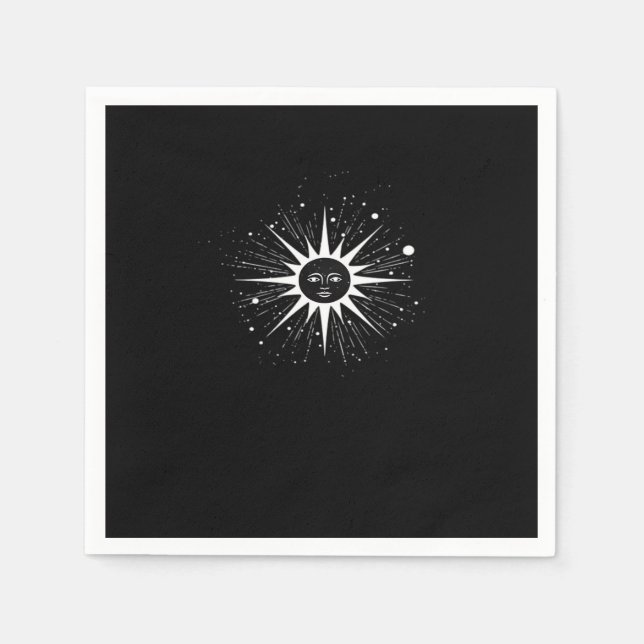 Whimsigoth Night Sky Sun Moon Witchy Classic Hallo Napkin (Front)