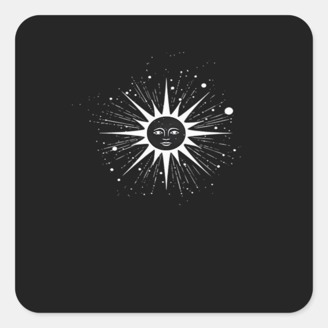 Whimsigoth Night Sky Sun Moon Witchy Classic Hallo Square Sticker (Front)