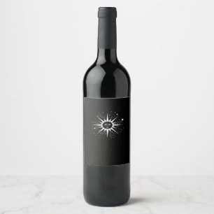 Whimsigoth Night Sky Sun Moon Witchy Classic Hallo Wine Label