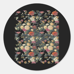 Whimsigoth Old Victorian Floral Oil Painting Class Classic Round Sticker