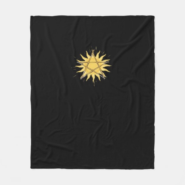Whimsigoth Pentagram Sun Classic Fleece Blanket (Front)