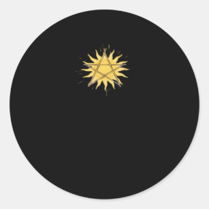 Whimsigoth Pentagram Sun Classic Round Sticker