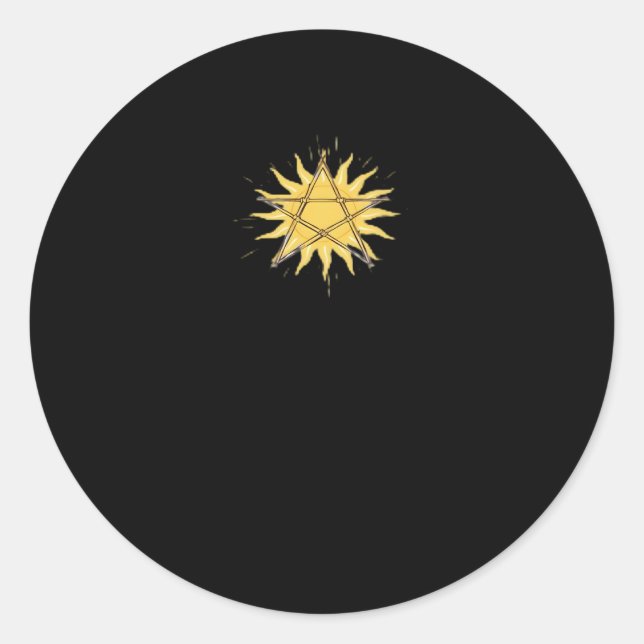 Whimsigoth Pentagram Sun Classic Round Sticker (Front)