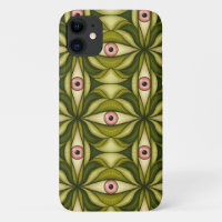 Whimsigoth Pink Eye Green Botanical Maximalist Art