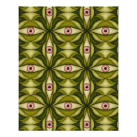 Whimsigoth Pink Eye Green Botanical Maximalist Art