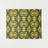 Whimsigoth Pink Eye Green Botanical Maximalist Art