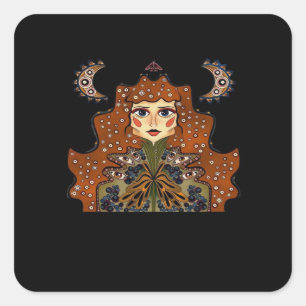 Whimsigoth Portrait Classic Square Sticker
