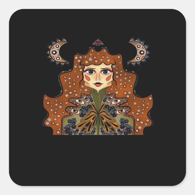 Whimsigoth Portrait Classic Square Sticker (Front)