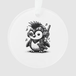 Whimsigoth Punkrock Weirdcore Penguin Vintage Art Ornament
