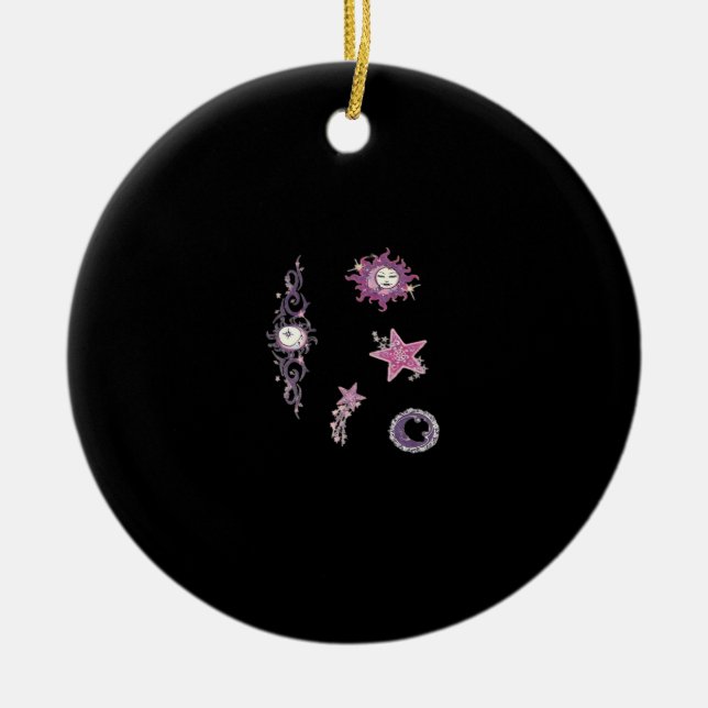 Whimsigoth – Romance Aesthetic Quote Ceramic Tree Decoration (Front)