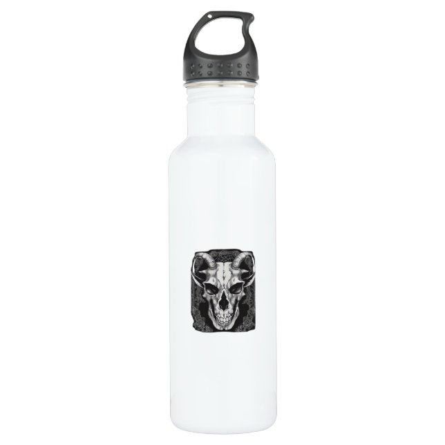 Whimsigoth Skull Gothic  Aesthetic Design Classic 710 Ml Water Bottle (Front)