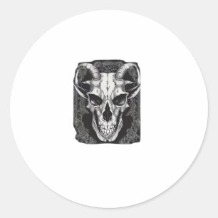 Whimsigoth Skull Gothic Aesthetic Design Classic Round Sticker