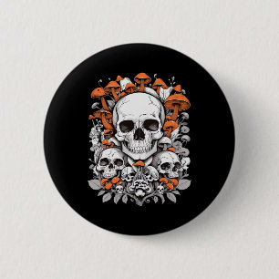 Whimsigoth Skulls & Mushrooms Vintage Botanical Ae 6 Cm Round Badge