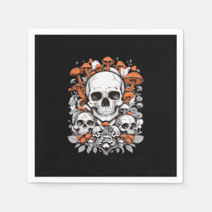 Whimsigoth Skulls & Mushrooms Vintage Botanical Ae Napkin