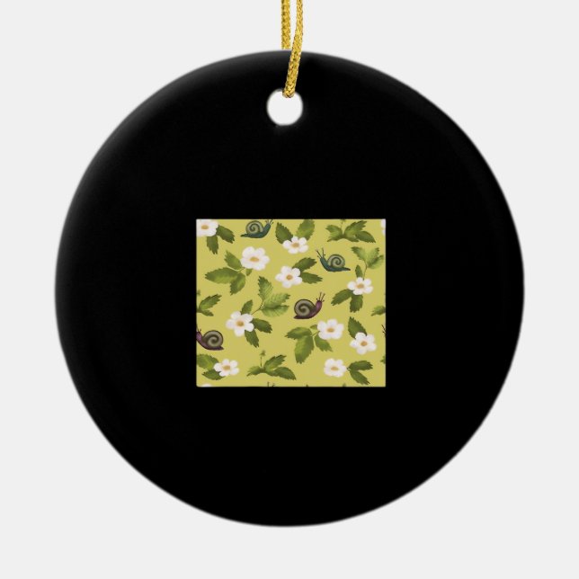 Whimsigoth Snail Classic Ceramic Tree Decoration (Front)