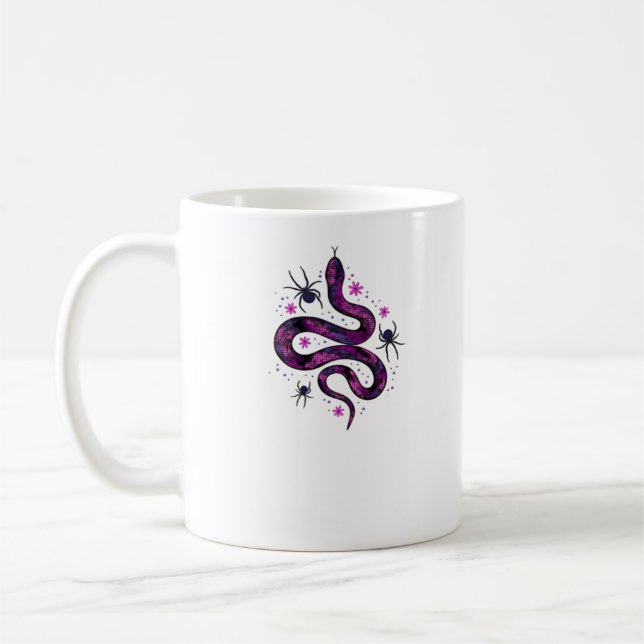Whimsigoth Snake Flowers Classic Coffee Mug (Left)