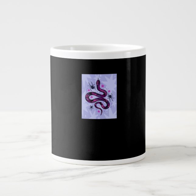 Whimsigoth Snake Spiders Flowers Large Coffee Mug (Front)