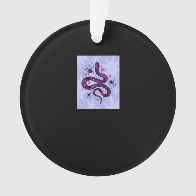 Whimsigoth Snake Spiders Flowers Ornament (Front)