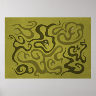 Whimsigoth Snakes And Tentacles In Love Poster