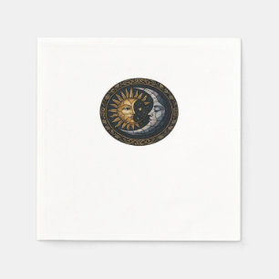 Whimsigoth Stained Glass Moon And Sun Classic Napkin