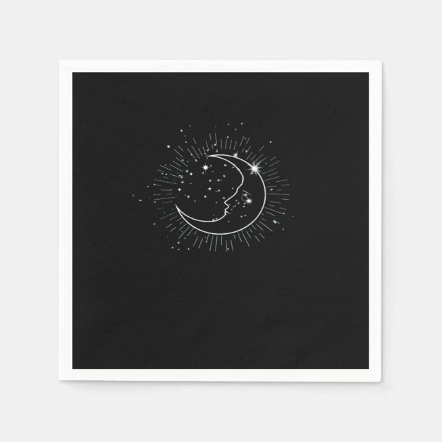 Whimsigoth Starry Night Moon Witchy Classic Napkin (Front)