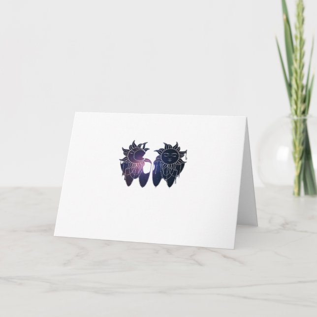 Whimsigoth Starry Night Sun Moon Witchy Classic Card (Front)