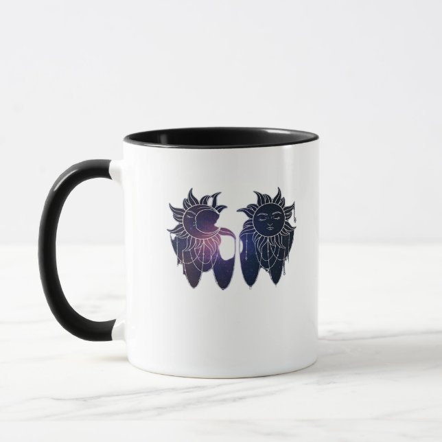 Whimsigoth Starry Night Sun Moon Witchy Classic Mug (Left)