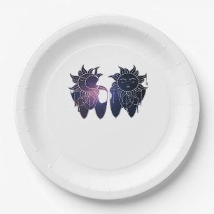 Whimsigoth Starry Night Sun Moon Witchy Classic Paper Plate