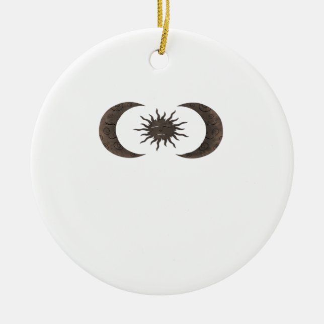 Whimsigoth Sun And Moons Ceramic Tree Decoration (Front)