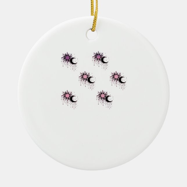 Whimsigoth Sun Moon Witchy Ceramic Tree Decoration (Front)