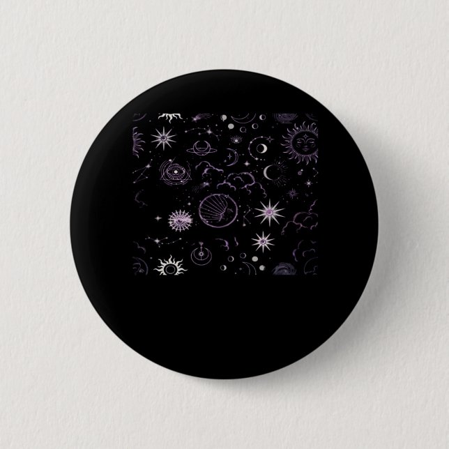 Whimsigoth Sun Moon Witchy Classic 6 Cm Round Badge (Front)
