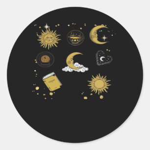 Whimsigoth Sun Moon Witchy Classic Round Sticker