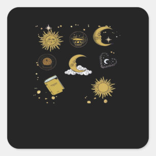Whimsigoth Sun Moon Witchy Classic Square Sticker