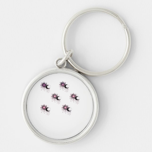 Whimsigoth Sun Moon Witchy Key Ring (Front)