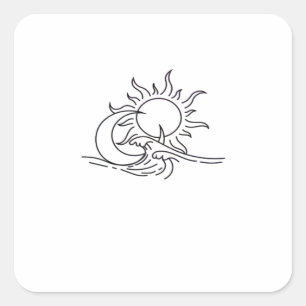 Whimsigoth Sun Sea Witchy Square Sticker