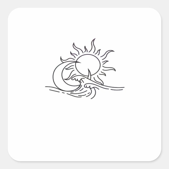 Whimsigoth Sun Sea Witchy Square Sticker (Front)