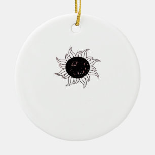 Whimsigoth Sun Space Mountains And Sunset Ceramic Tree Decoration