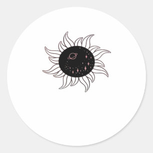 Whimsigoth Sun Space Mountains And Sunset Classic Round Sticker
