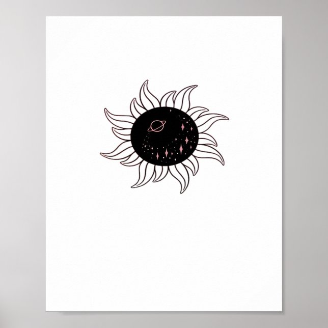 Whimsigoth Sun Space Mountains And Sunset Poster (Front)