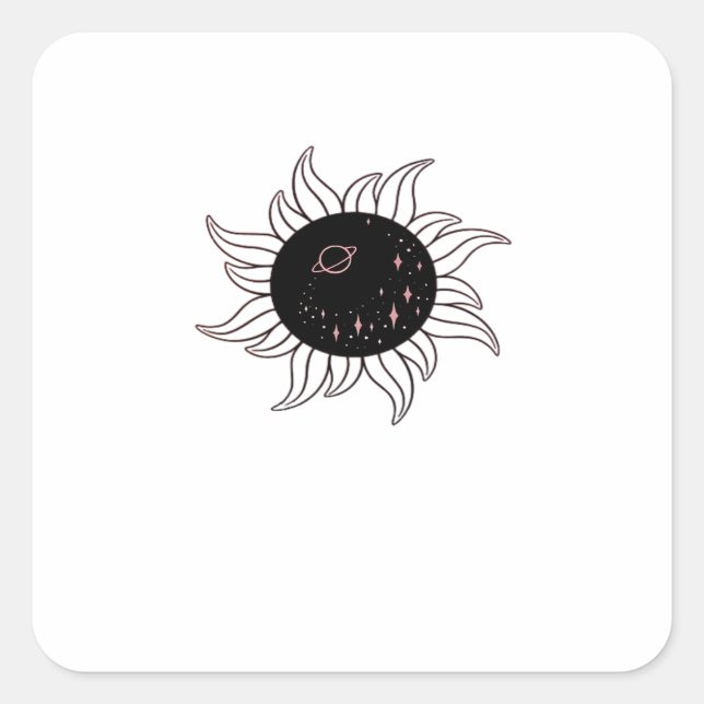Whimsigoth Sun Space Mountains And Sunset Square Sticker (Front)