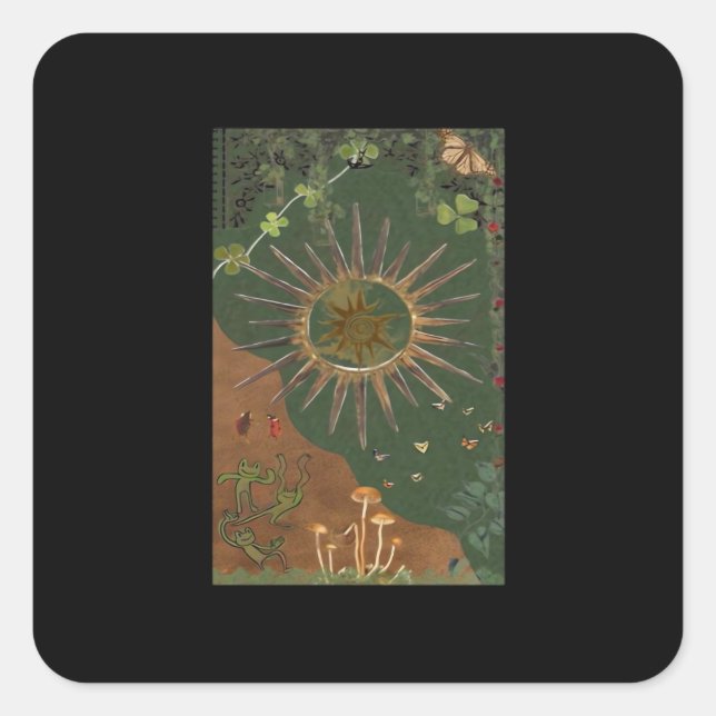 Whimsigoth Swirl Poster Square Sticker (Front)