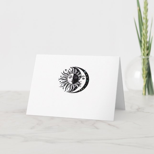 Whimsigoth Watercolour Sun Moon Witchy Classic Card (Front)