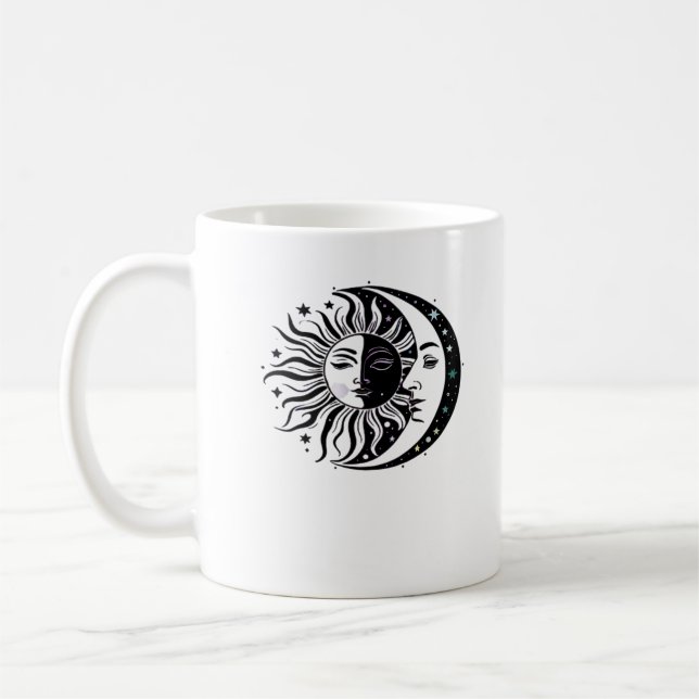 Whimsigoth Watercolour Sun Moon Witchy Classic Coffee Mug (Left)